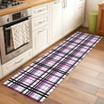 thumbnail image 3 of Purple Black Plaid Runner Rug 2x6 FT,Non Slip Hallway Rugs,Farmhouse Purple Black Checkered Washable Soft Floor Carpet Throw Runner Carpet Long Rugs for Entryway Kitchen Bedside Sliding Door, 3 of 8