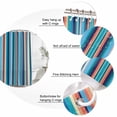 thumbnail image 3 of 60x72 Inch Shower Curtains for Bathroom, Mexican Style Fabric Bath Curtain Decor, Colorful Mexico Stripes Light Blue Waterproof Restroom Curtains Shower Set Accessories with 12 Hooks 60 Inch, 3 of 7