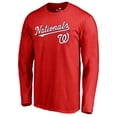 thumbnail image 2 of Men's Red Washington Nationals Team Lockup Long Sleeve T-Shirt, 2 of 3