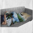 thumbnail image 6 of Beach Soft Flannel Fleece Throw Blanket, Boat on the Beach Mahe Island Lagoon Seychelles Exotic Shoreline Image, Cozy Plush for Indoor and Outdoor Use, 50" x 70", Blue Green Sand Brown, by Ambesonne, 6 of 6