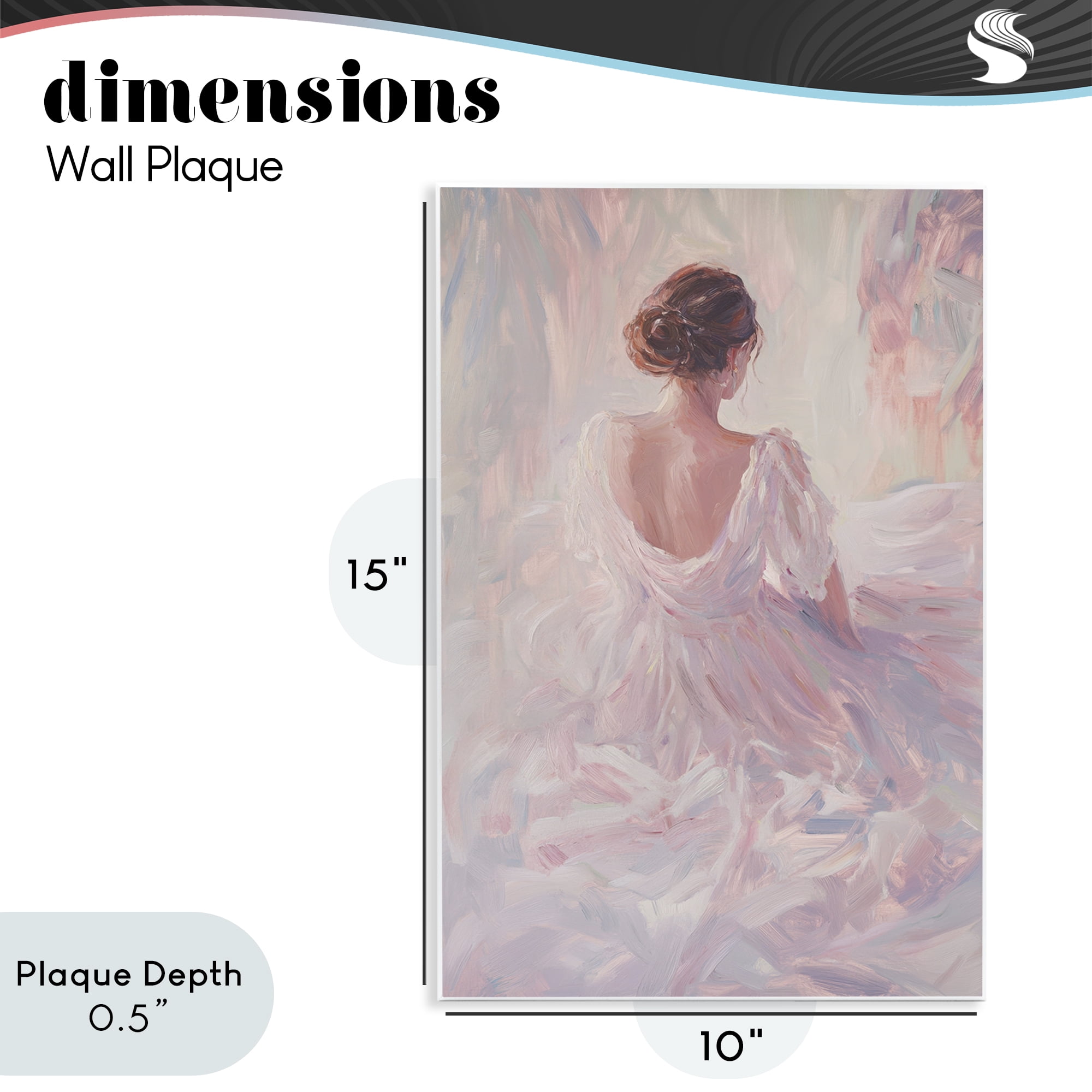 Stupell Industries Graceful Woman in Blush Gown Wall Plaque Art, design by Petal Prints Design