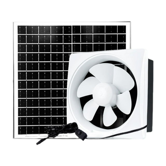Siruishop Solar Panel Fan Kit Easy to Use Solar Exhaust Fan for Household Outside Shed 10inch Fan 20W Solar