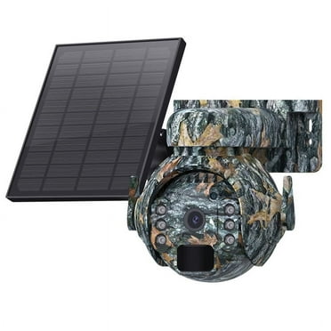3MP 4G Solar Powered Camera Outdoor WIFI Wildlife Trail Camera Waterproof Infrared Night Vision Motion Activated(B)