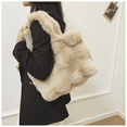 thumbnail image 1 of Nuevos bolsos de hombro esponjosos para mujer, bolso con asa superior para otoño e invierno, bolso de mano de felpa para niñas, bolso con asa versátil para ir al trabajo de Color sólido, 1 of 6