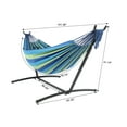 thumbnail image 5 of SYNGAR Outdoor Double Hammock with Adjustable Setting Stand, Support up to 330 Lbs, Large Hammock with Carry Bag & Rope with Iron Ring, for Living Room Backyard Balcony Camping Beach, Blue, D045, 5 of 10