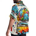 thumbnail image 3 of Mind car Men's Spread Collar Poplin Beach Shirts - Casual Printed Button Down Short Sleeve Summer Tops for Unisex, 3 of 6
