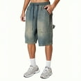 thumbnail image 1 of WILLBEST Pantalones Cortos Cortos Hombre Pantalones Cortos de Mezclilla para Hombre para Uso Diario, Casual, Deportivo y de Ocio. Diseño Versátil de Color Puro para Primavera y Verano., 1 of 3