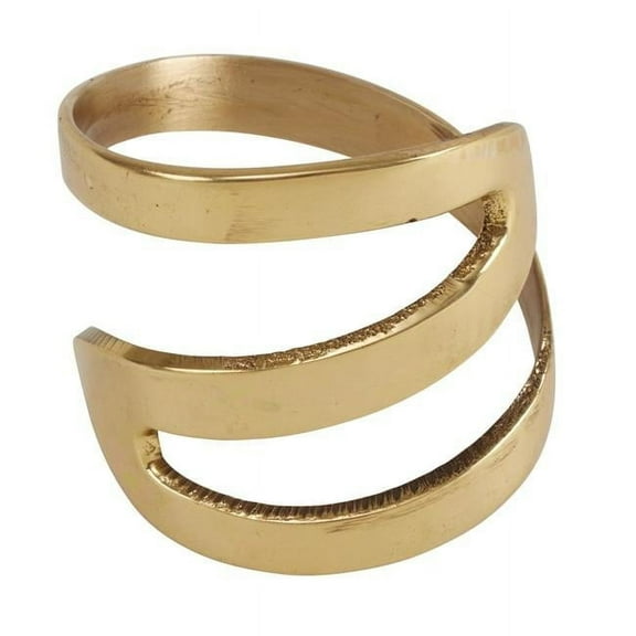 Saro Lifestyle Zig Zag Design Metal Napkin Rings (Set of 4) Gold