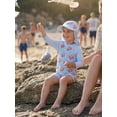 thumbnail image 5 of BemeyourBBs Toddler Baby Boy Girl Crab Swimsuit Infant Bathing Suit 3 Piece Rash Guard Set Crab Print Zipper Long Sleeve Swimming Tops Swim Trunks Shorts Set Sun Cap Summer Swimwear Beachwear, 5 of 9