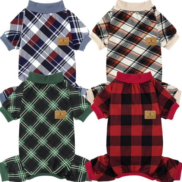 Pijama XPUDAC para perros pequeños y gatos, paquete de 4 unidades