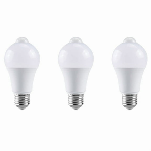 3X 85-265V E27 PIR Motion Sensor Lamp 12W Bulb with Motion Sensor Infrared Motion Detector Security Light Warm Light,3 x Motion Sensor Lamp,White