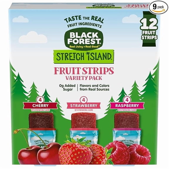 1x Black Forest Stretch Island Fruit Strips Variety Pack, 12 Count