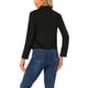 thumbnail image 3 of Chaquetas de ante sintético para mujer Inspire Chic, con solapa, estilo moto, color negro, talla S, 3 of 5