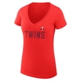 thumbnail image 2 of Women's G-III 4Her by Carl Banks  Red Minnesota Twins Dot Print V-Neck Fitted T-Shirt, 2 of 3