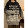 thumbnail image 5 of Suéteres de mujer de otoño con letras, estilo preppy americano, holgados, ropa de calle, hipster, punk, tejidos de punto, tiernos, elegantes, cuello redondo, manga larga, chic., 5 of 5