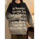 thumbnail image 5 of Suéteres de mujer de otoño con letras, estilo preppy americano, holgados, ropa de calle, hipster, punk, tejidos de punto, tiernos, elegantes, cuello redondo, manga larga, chic., 5 of 5