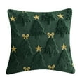 thumbnail image 2 of AuroraX Green Pillow Covers 18x18 Inch Plush Decorative Christmas Pillow Covers Outdoor Contemporary Soft Bow Pine Embroidery Cushion Cases Livingroom,Room Decor, 2 of 6