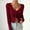 Hot Pink, variant on Sentmoon Concert Outfits for Women Oversized V Neck Long Sleeve Clothing Button up Solid Color Loose Knitted Short Sleeve Sweater for Women Fall and Winter for Cozy Night in Sweater L