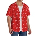 thumbnail image 2 of KLL Christmas Print Men's Shirt Short Sleeve Button Down Summer Cuba Beach Shirts- X-Large, 2 of 5