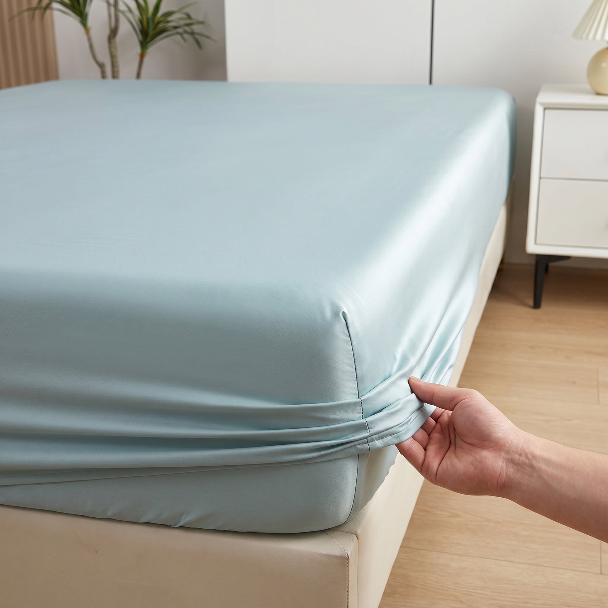 Unique Bargains Microfiber Bed Sheets Cooling for Comfortable Sleep 59.1"x78.7" Light Blue