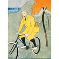 thumbnail image 2 of Penfield, Edward 15x18 Gold Ornate Wood Framed with Double Matting Museum Art Print Titled - Man Riding Bicycle, 2 of 4