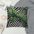 thumbnail image 2 of Nawypu  Tropical Green Leaves Throw Pillow Cover with Geometric Background Home Decorative Square Cushion Covers  Home Decor Palm Pillowcase, 2 of 5
