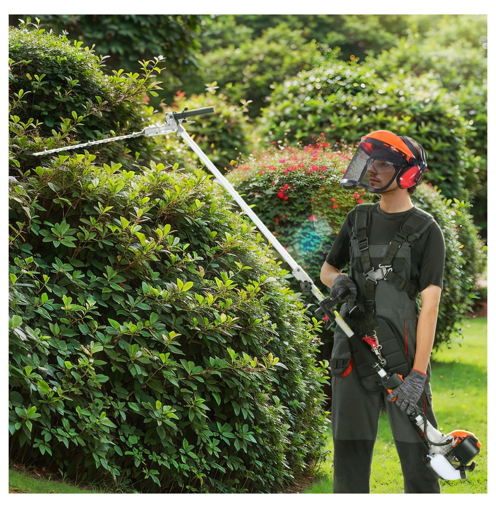 Gas Hedge Trimmer 33CC 6-in-1 Multi-Tool - Weed Eater, Pruner, Pole Saw, Brush Cutter w/Attachments