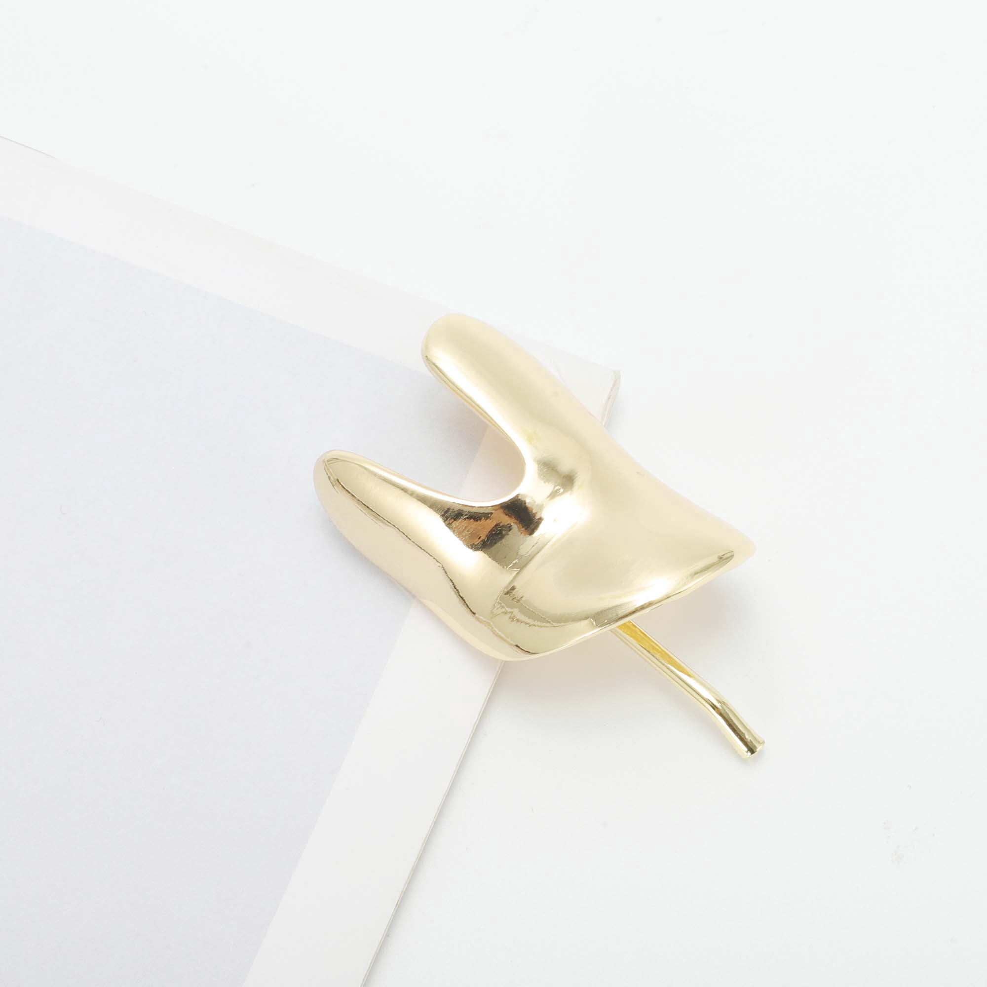 Unique Bargains Glossy Split Ponytail Buckle Hair Clip Hair Accessory Gold Tone