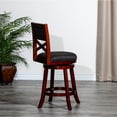 thumbnail image 5 of Cherry Colored Swivel Stool / Countertop or Bar / Metal Foot Plates for Protection, 5 of 6