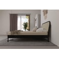 thumbnail image 5 of Aurous 43" King Platform Bed Frame, Rattan Headboard, Bohemian Style, Solid Wood, Black, 5 of 19