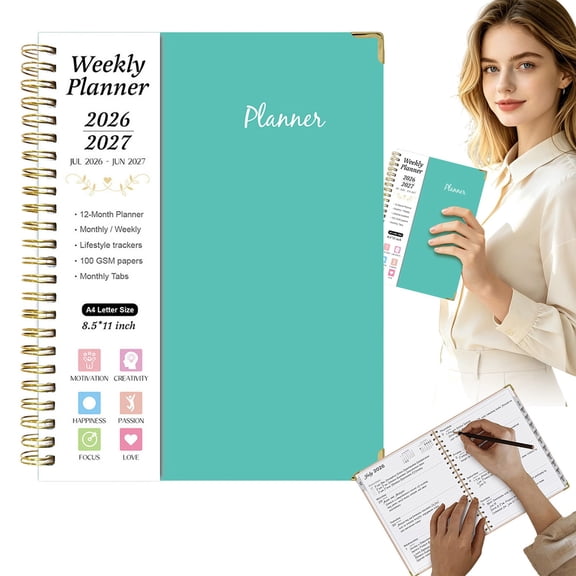 Planner 2026-2027, Jul 2026-Jun 2027 Monthly & Weekly Calendar Book | 11" x 8.5", Hardcover Academic Calendar with Tabs,142Pages,Teacher Student Agenda Book for School Office Supplies(1Pc)