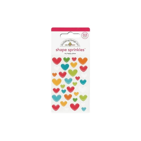 UPC: 0842715063525 | Doodlebug Sprinkles Adhesive Glossy Enamel Shapes-My Happy Place I Heart Travel