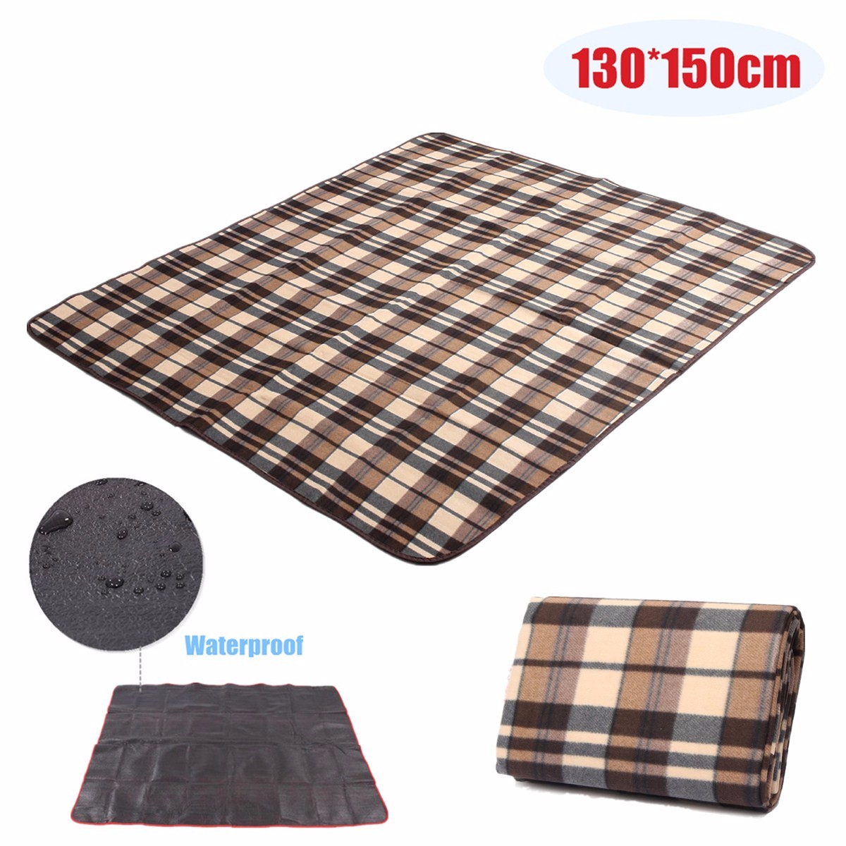 Outdoor Picnic Blanket Machine Washable, Extra Large 59”x51“ Soft Plush