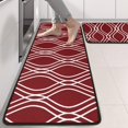 thumbnail image 2 of Kitchen Rugs Sets Of 2,Burgundy and White Wavy Pattern Anti Fatigue Kitchen Mat Rugs Non Slip Washable,Decorative Kitchen Floor Mats for Kitchen,Sink,Laundry,17"x47"+17"x47", 2 of 5