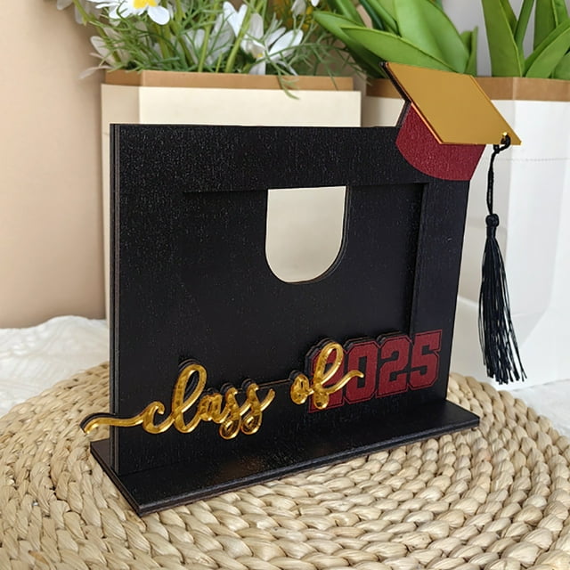Desktop Ornament for Graduation And School Start 2025 Wooden Photo Frame Desktop Ideal for Graduation Season Home Display