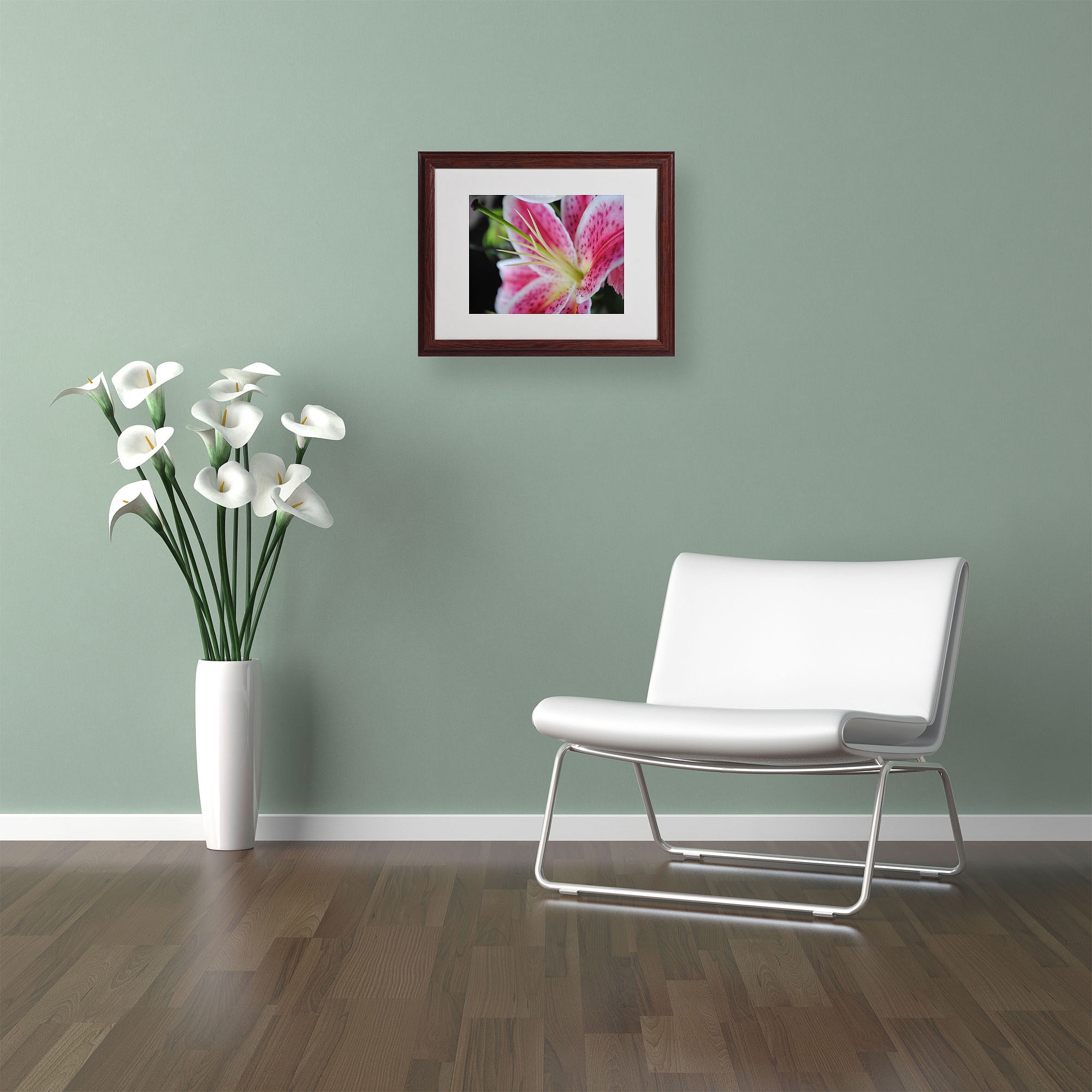 Trademark Fine Art "Pink Flower" by Monica Fleet, Wood Frame