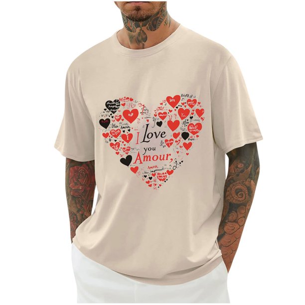 Camisas de Manga Larga para Hombres Imprimir Casual Cuello Redondo Blusa de Manga Corta, Camisas de Lino para Hombres