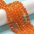 thumbnail image 2 of Transparent Glass Beads Faceted(32 Facets) Round Dark Orange 6mm Hole: 1mm about 98pcs/strand 20.47 inch(52cm), 2 of 5