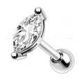 thumbnail image 2 of 316L Stainless Steel Marquise Cut Clear CZ Cartilage Earring, 2 of 2