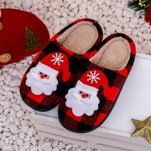 Pantufla Likrtyny Zapatillas De piel esponjosa Navidad Acogedor Papá Noel Artículos para El hogar 44-45 Tenis De Mujer Tenis De Hombre