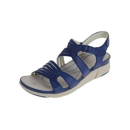 

Rockomi Ladies Flat Sandal Summer Sandals Ankle Strap Casual Shoes Womens Lightweight Comfort Strappy Beach Blue 9