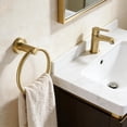 thumbnail image 3 of Toilet Paper Holder Towel Ring Brushed Gold Bathroom Hardware Hand Accessories Set Wall Mount Stainless Steel 2 Pieces, 3 of 4