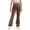 Brown, variant on RTKFRFLM Girls Classic Flare School Uniform Pants High Elastic Retro Wide Leg Trousers for Students Daily Campus Life Formal Performance School Slacks Black 11-12 Years