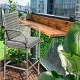 thumbnail image 5 of LACOO Outdoor Bar Stools with Footrest Patio Rattan and Steel Frame Patio Barstool Set of 2, Gray, 5 of 7