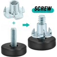 thumbnail image 2 of shiyou-32 Pcs Metric M6 Adjustable Furniture Levelers, Leveling Feet Screw in Chair Feet with T-Nuts Table Chair Leveler Furniture Glide Leveling Feet for Table, Cabinets, Chairs, Stool Legs, 2 of 4