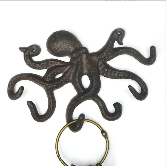 European Retro Cast Iron Octopus Hook Nautical Style Wall-Mounted Key&hat Holder Decorative Wall Hanger for Living Room, Hallway, Entryway