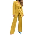 thumbnail image 2 of Gaecuw Womens Sets 2 Piece Outfits Lounge Stylish Plain Jogger Sets Cotton Linen Lounge Sets V-Neck Sleeveless Vest Wide Leg Pant Sweatsuits Casual Activewear Yoga Outfits Yellow S, 2 of 7