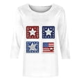 thumbnail image 6 of Yeaiivve 3/4 Length Sleeve Womens Tops 2026 Summer Fashion Patriotic T-Shirts Red White and Blue Crewneck Causal Graphic Tee Plus Size Tunic Tops White,L, 6 of 6