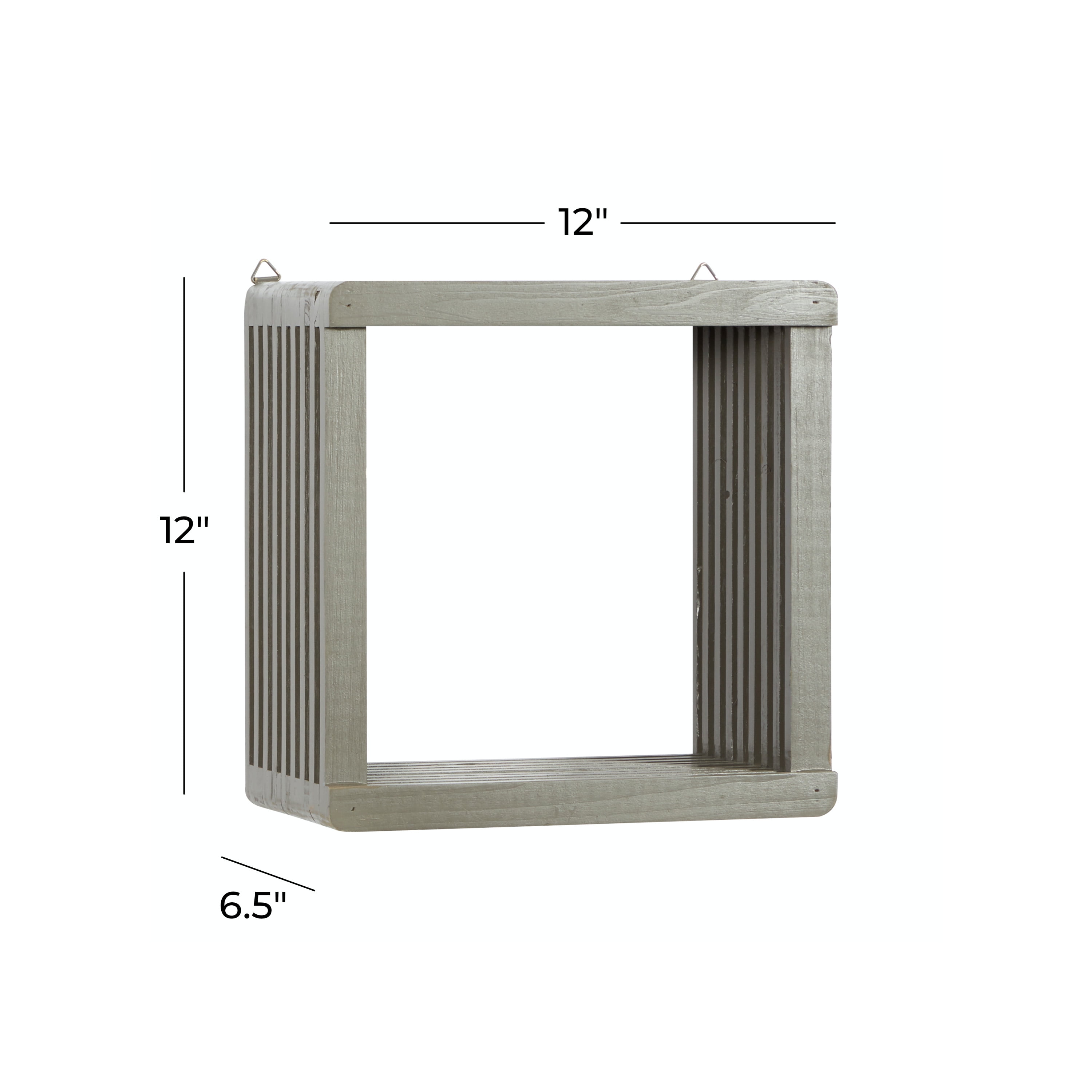 DecMode Grey Wood Contemporary Wall Shelf
