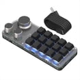 thumbnail image 1 of Teclado Programable de 15 Teclas y 3 Botones, Interruptor Azul, Teclado Numérico Intercambiable en Caliente, Teclado para Juegos con Función de Memoria, Color Negro., 1 of 5